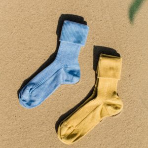 Jeej Design ponožky Rib socks Lady Faded denim s antibakteriálnou úpravou