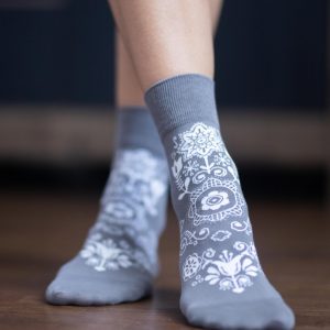 Barefoot BeLenka ponožky Folk – sivé