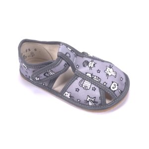 Baby Bare Shoes papuče – Grey cat