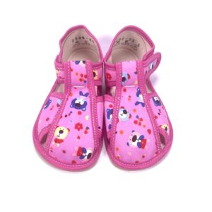 Baby Bare Shoes papuče – Pink teddy