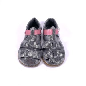 EF Barefoot sandálky strieborno-ružové